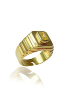 Linya Jewellery-Oktagon Sarı Taşlı Yüzük-Yüzük-1-Milagron.com