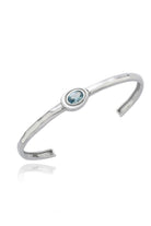 Linya Jewellery-Olivia Mavi Taşlı Kelepçe Gümüş-Bileklik-1-Milagron.com