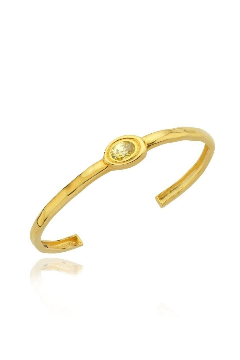 Linya Jewellery-Olivia Sarı Taşlı Kelepçe-Bileklik-1-Milagron.com