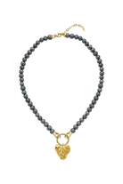 Linya Jewellery-Onos Siyah İncili Kalp Kolye-Kolye-2-Milagron.com