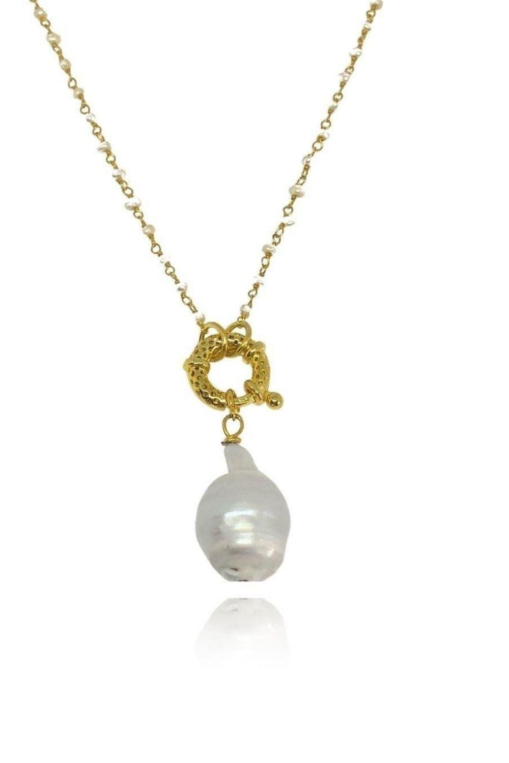 Linya Jewellery-Pretty İnci Zincir Kolye-Kolye-1-Milagron.com