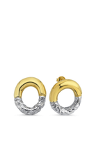 Linya Jewellery-Rety Çift Renk Oval Küpe-Küpe-1-Milagron.com