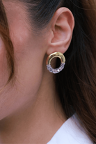 Linya Jewellery-Rety Çift Renk Oval Küpe-Küpe-4-Milagron.com