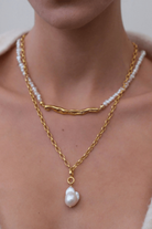 Linya Jewellery-Tapy Barok İnci Kalın Zincir Kolye-Kolye-2-Milagron.com