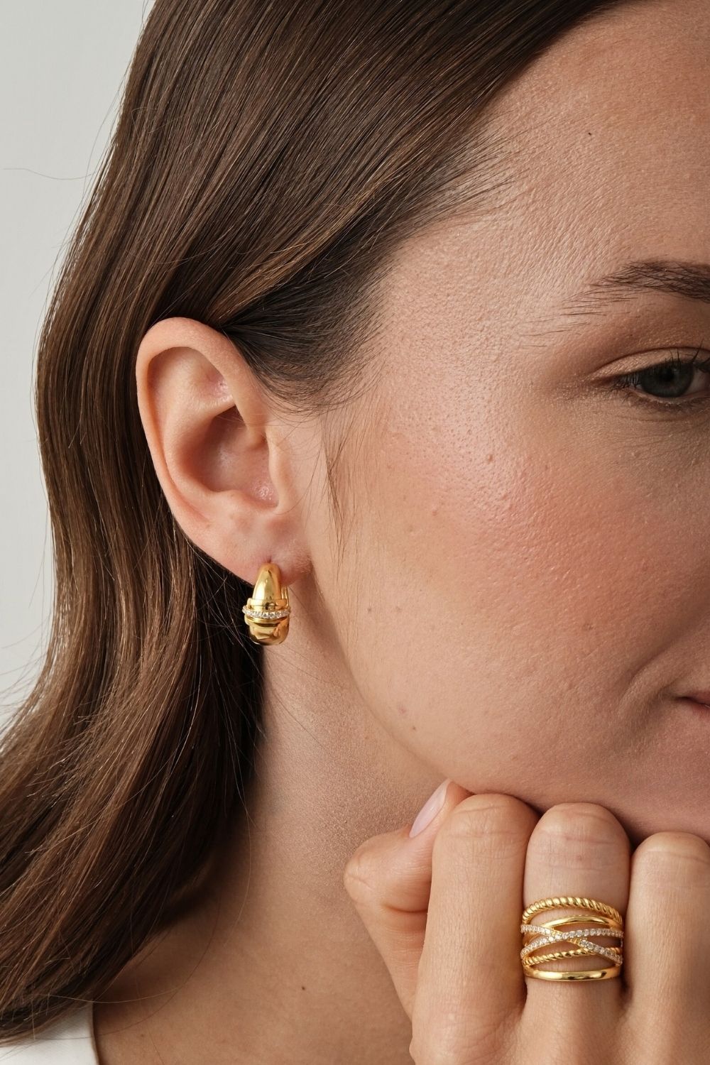 TaşLı Halka KüPe Gold - 0