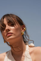 Linya Jewellery-Tina Büyük Midye Küpe-Küpe-6-Milagron.com