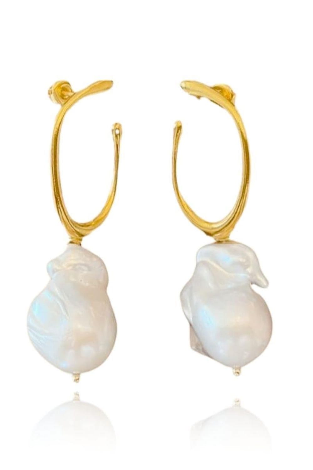 Linya Jewellery-Tiny Büyük Barok İnci Küpe-Küpe-1-Milagron.com