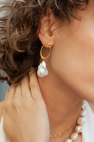 Linya Jewellery-Tiny Büyük Barok İnci Küpe-Küpe-2-Milagron.com