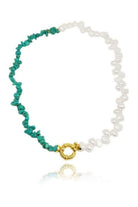 Linya Jewellery-Turkuaz Taşlı İnci Kolye-Kolye-1-Milagron.com