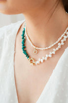 Linya Jewellery-Turkuaz Taşlı İnci Kolye-Kolye-2-Milagron.com