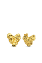 Linya Jewellery-Vory Amorf Kalp Küpe Gold-Küpe-1-Milagron.com