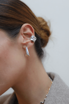 Linya Jewellery-Yora Amorf Kıkırdak Küpe Gümüş-Küpe-2-Milagron.com