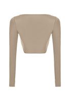 Liquide-SORUNLU - Yang Top - Krem Rengi-Crop Top-2-Milagron.com