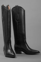 Loie-Elenora Siyah Deri Çizme-Çizme-5-Milagron.com