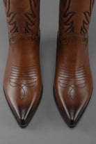 Loie-New Western Kahverengi Çizme-Çizme-5-Milagron.com