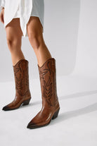 Loie-New Western Kahverengi Çizme-Çizme-6-Milagron.com