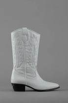 Loie-West Mas Beyaz Deri Çizme-Çizme-1-Milagron.com