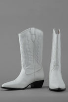 Loie-West Mas Beyaz Deri Çizme-Çizme-2-Milagron.com