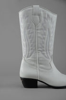 Loie-West Mas Beyaz Deri Çizme-Çizme-4-Milagron.com