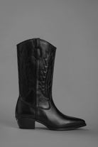 Loie-West Mas Siyah Deri Çizme-Çizme-1-Milagron.com