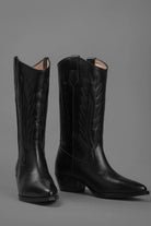 Loie-West Mas Siyah Deri Çizme-Çizme-2-Milagron.com