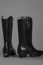 Loie-West Mas Siyah Deri Çizme-Çizme-3-Milagron.com