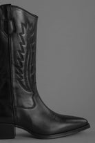 Loie-West Mas Siyah Deri Çizme-Çizme-5-Milagron.com