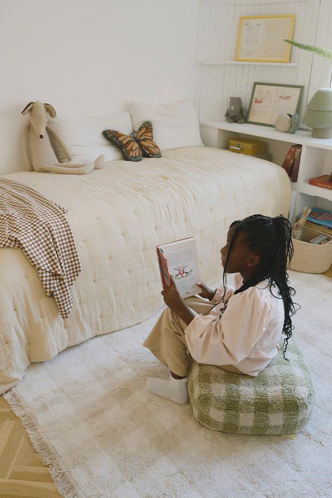 Lorena Canals Çocuk Odası Halısı, Vichy Ivory Xs