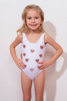 Lovekini-Lovekini Amora White Kids Swimsuit-Alt - Üst Takım-1-Milagron.com