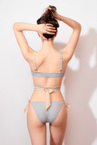 Lovekini-Lovekini Lia Grey | Nude Bikini With Silver Stripes Detail-Bikini & Mayo-3-Milagron.com