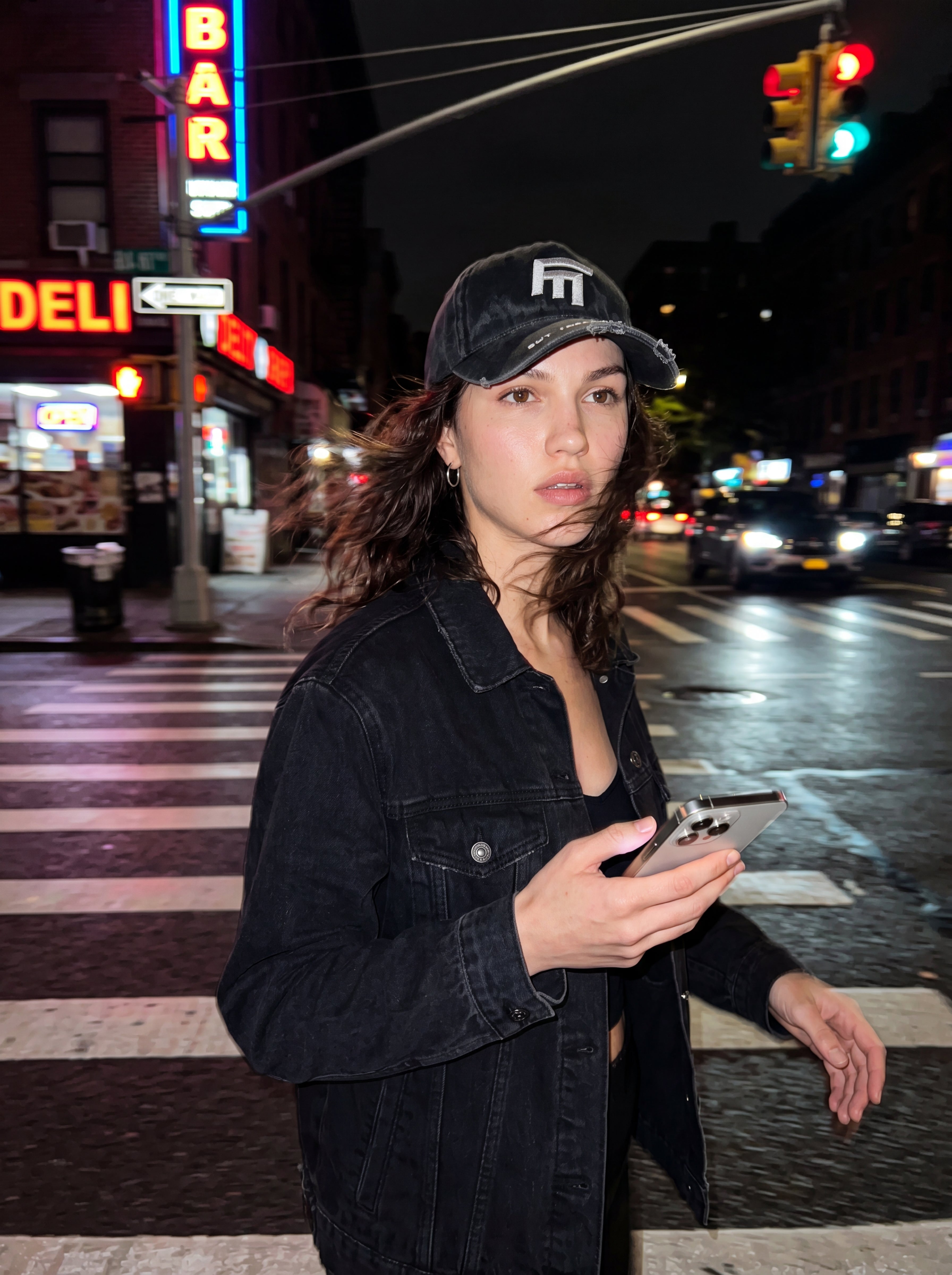 Unisex 3D Fm Icon Nakişli Yipratmali Denim Cap - SiYah