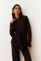 Lucentie-Lulu Brown Pants-Gömlek-3-Milagron.com