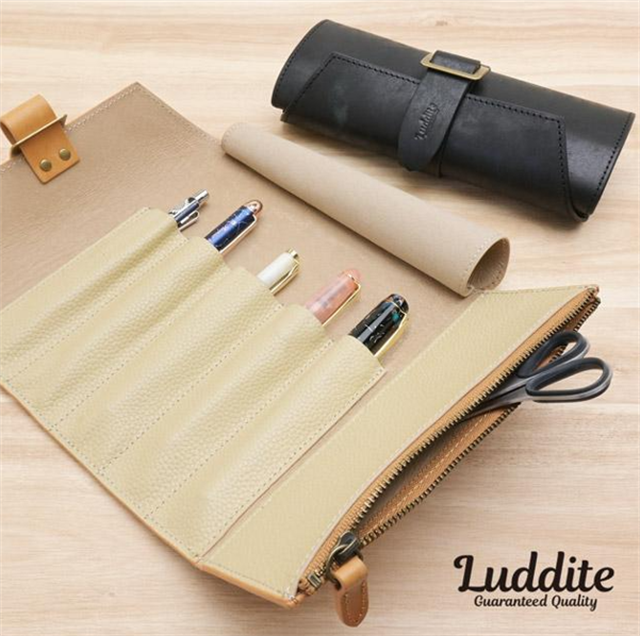 Luddite-Luddite Limited Edition Hand Made Maya Derisi Rulo Kalemlik Camel-Kalem Çantası-4-Milagron.com