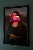Lujolab.-İkonik Sanat: Mona Lisa Neon Duvar Posteri-Tablo-2-Milagron.com