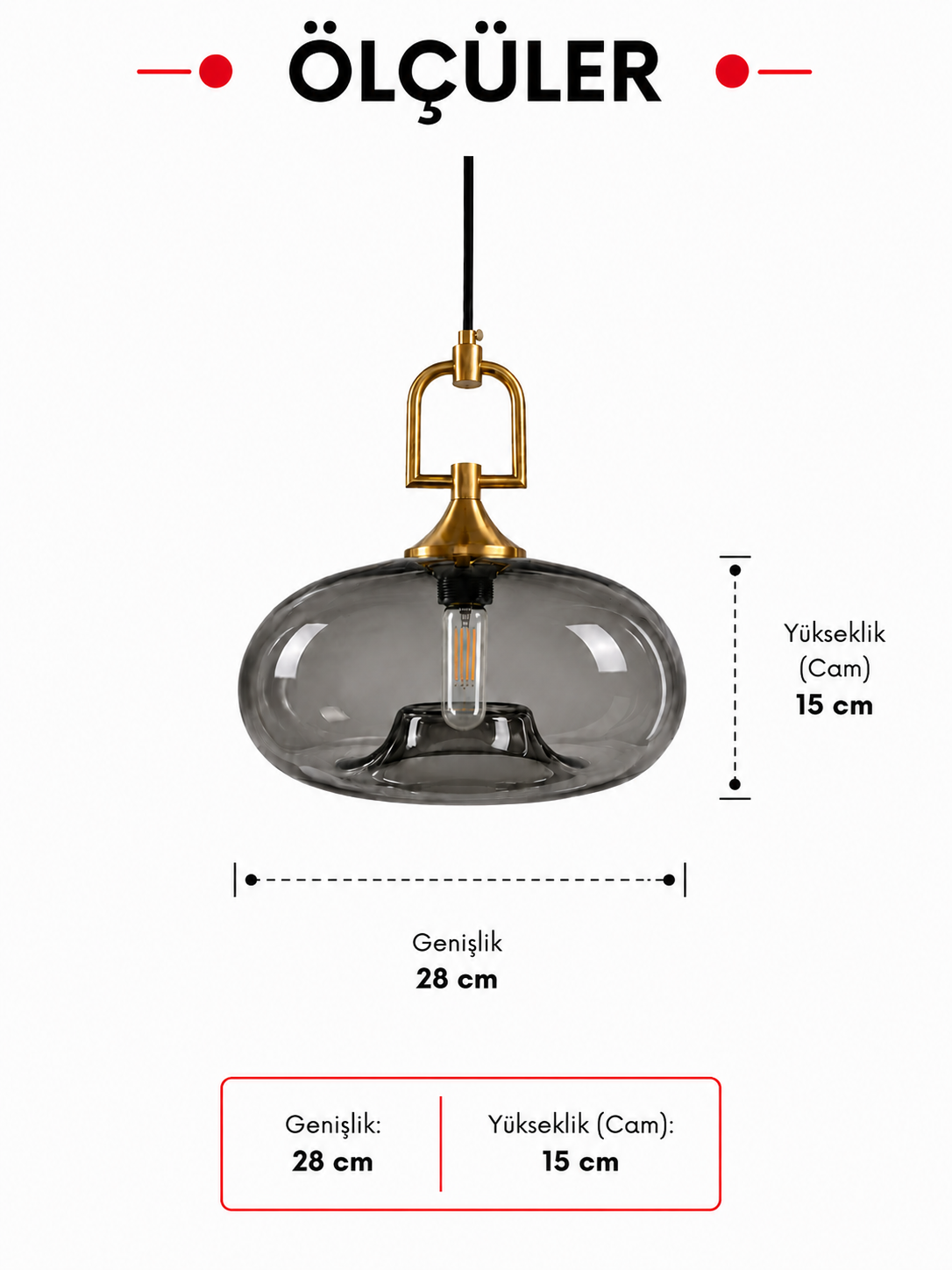Lumiana-Basel Füme Cam Sarkıt 3'lü Set-Avize-3-Milagron.com
