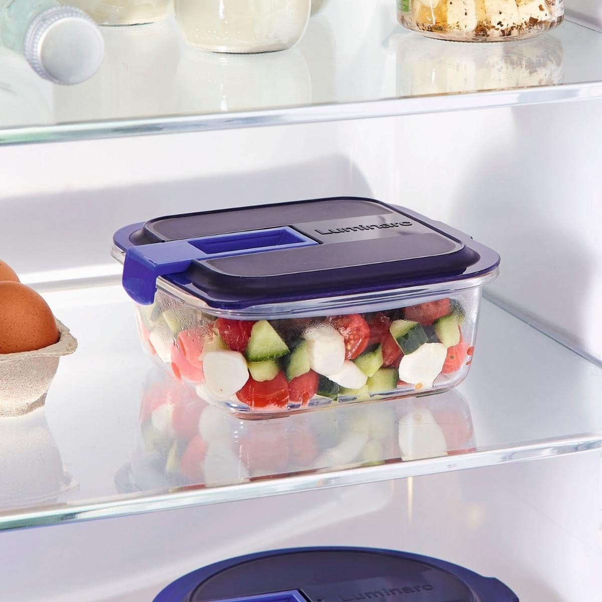 Luminarc Temp Easy Box Kare Vakumlu Saklama Kabı 76 CC Mavi Kapak 003P7422