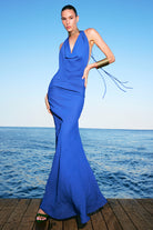 Luna B-Siren Degaje Yaka Elbi̇se-Elbise-4-Milagron.com