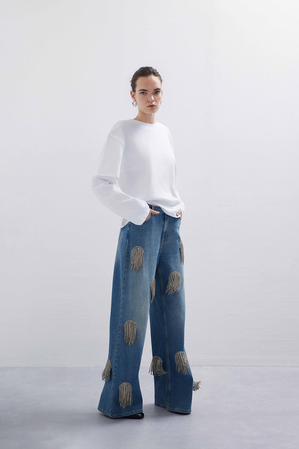 Disco Ball Jean Pantolon - 0