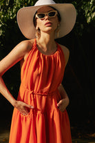 Lunaire Studio-Chery Brandy Rose - Turuncu Mİni Elbise-Elbise-1-Milagron.com