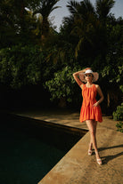 Lunaire Studio-Chery Brandy Rose - Turuncu Mİni Elbise-Elbise-2-Milagron.com