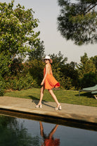 Lunaire Studio-Chery Brandy Rose - Turuncu Mİni Elbise-Elbise-4-Milagron.com