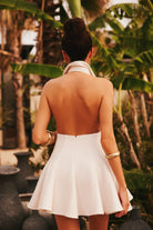 Lunaire Studio-Helen - Ekru Pileli Tüvit Mini Elbise-Elbise-4-Milagron.com