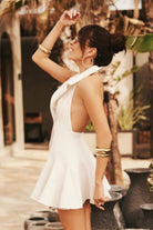 Lunaire Studio-Helen - Ekru Pileli Tüvit Mini Elbise-Elbise-7-Milagron.com