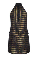 Luna - Payetli Halter Yaka Mini Elbise - 2