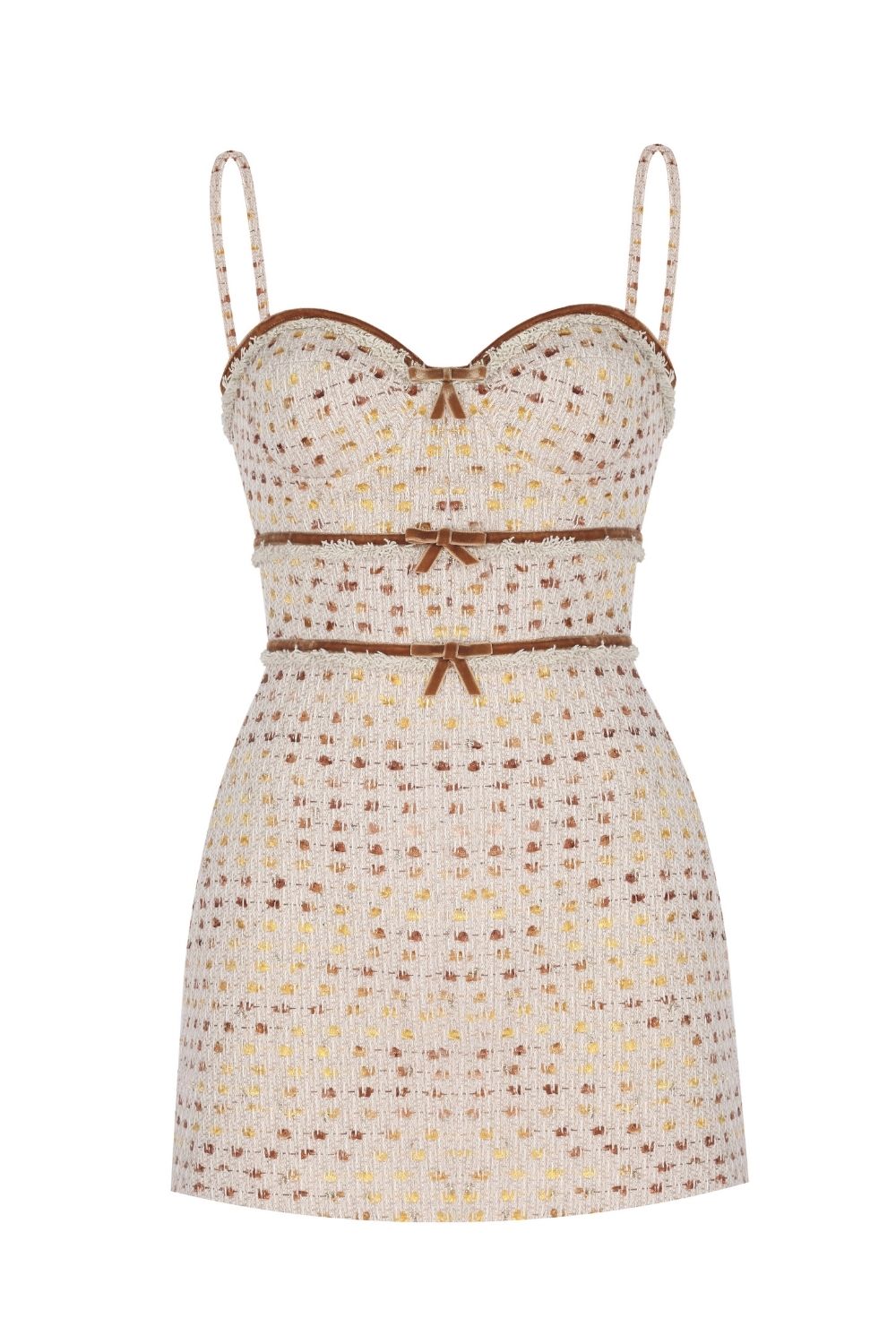 Marina - Fiyonklu Tüvit Mini Elbise - 1