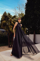 Lunaire Studio-Midnight Sky - Sırt Dekolteli Örgü Askılı Siyah Maksi Elbise-Elbise-5-Milagron.com