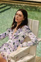 Lunaire Studio-Purple Hydrangea - Çiçek Desenli Elbise-Elbise-4-Milagron.com