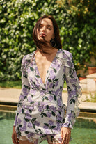 Lunaire Studio-Purple Hydrangea - Çiçek Desenli Elbise-Elbise-5-Milagron.com