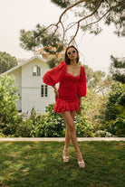 Lunaire Studio-Red Anemone - Nar Çiçeği Büzgülü Elbise-Elbise-3-Milagron.com