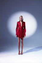 Lunaire Studio-Venus - Kırmızı Saten Gömlek Elbise-Elbise-1-Milagron.com